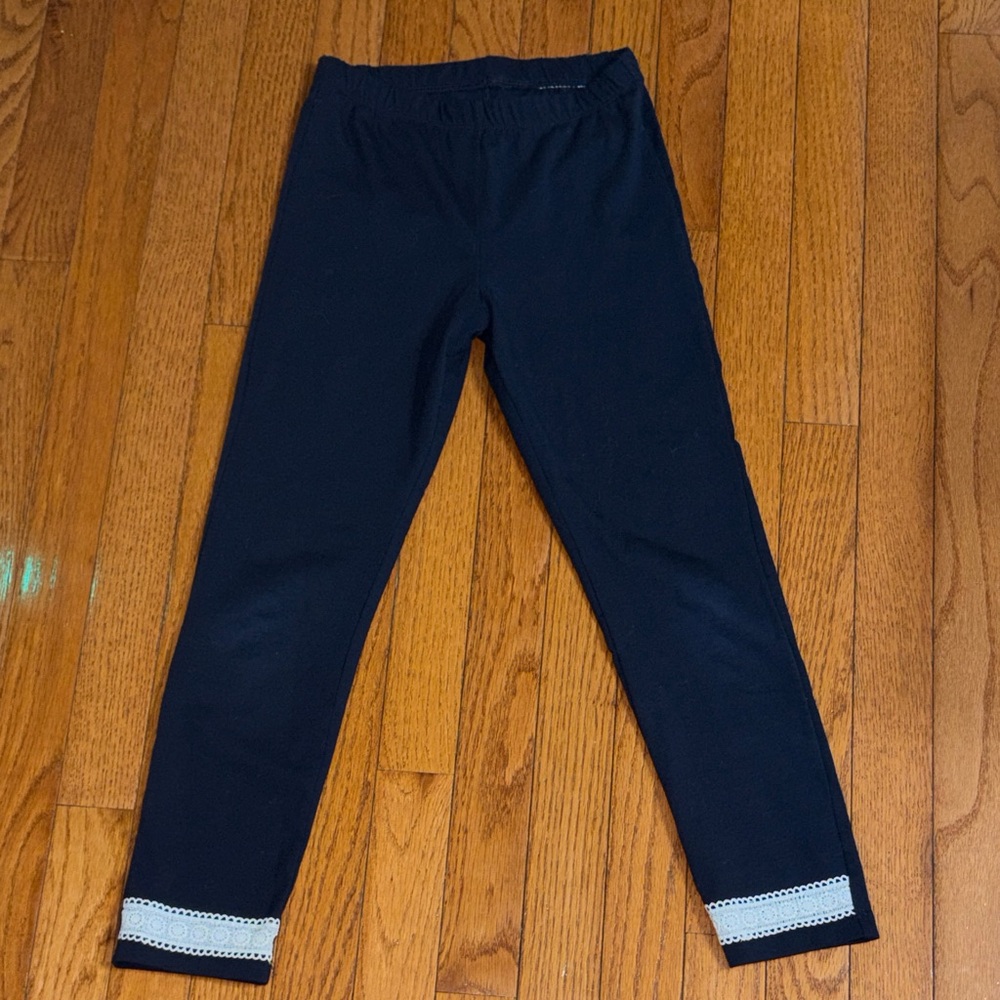 Stylish Kids' Black Leggings with Lace Trim